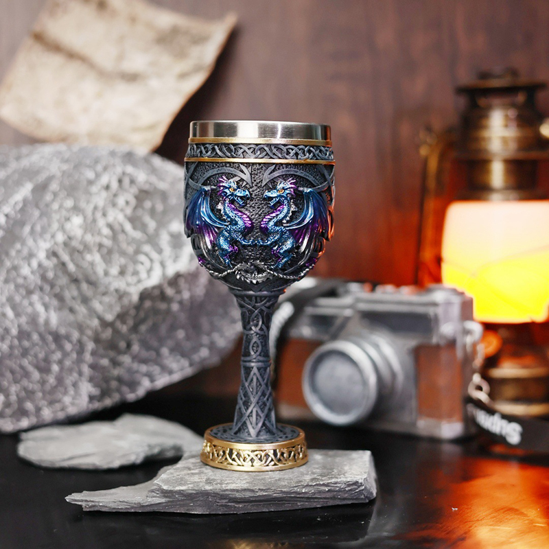Collectible Vintage Tools - Vintage Gothic Double Dragon Goblet Cup