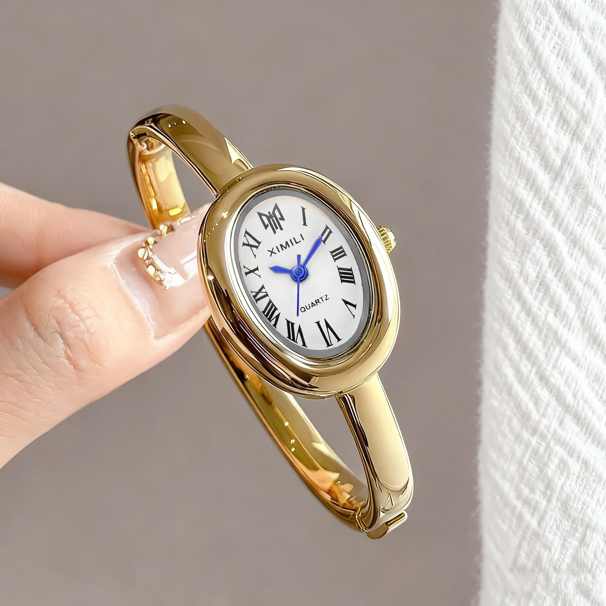 2026XIMILI Vintage Oval Bangle - Vintage Watch Crystal ulasan dan harga