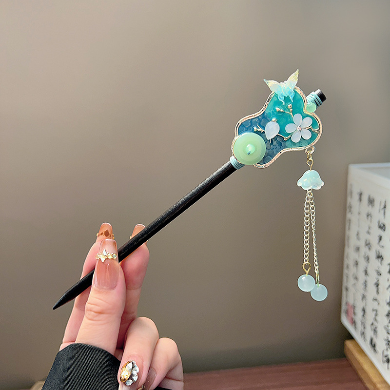 Classic Tassel Hair Stick Blac - Vintage Jewelry Collection ulasan dan harga