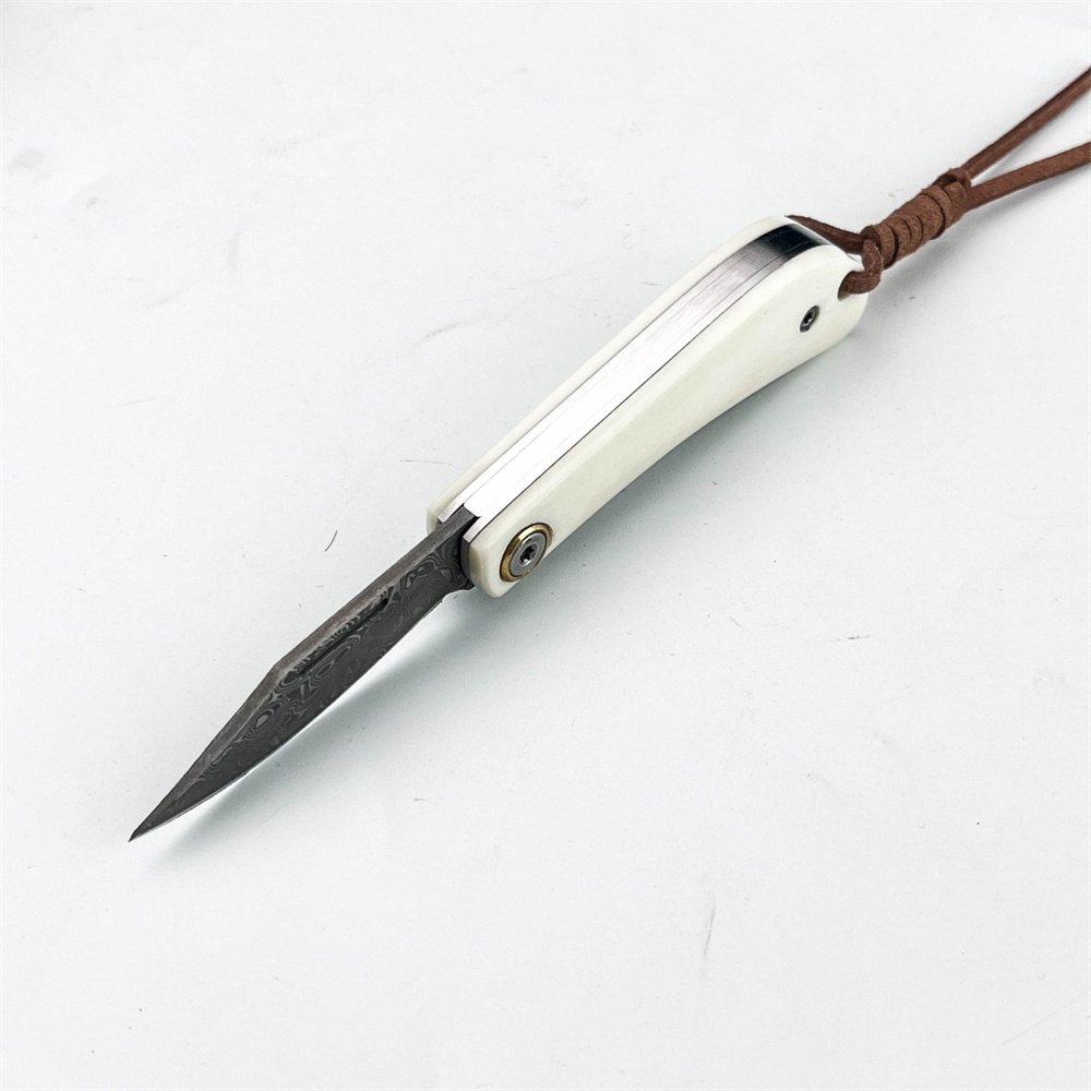 Vintage Damascus Folding EDC P - Vintage Collectible Knives ulasan dan harga